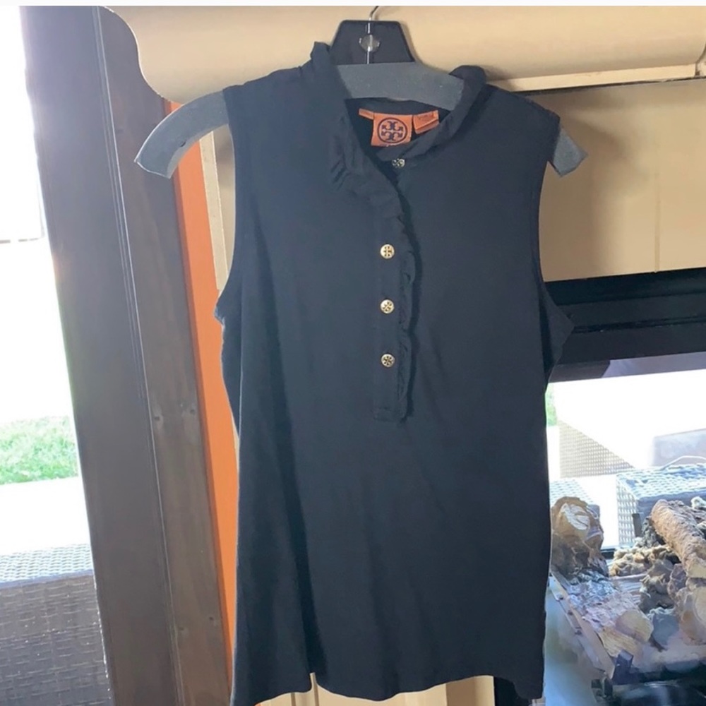 Tory Burch Sleeveless Polo (Navy)